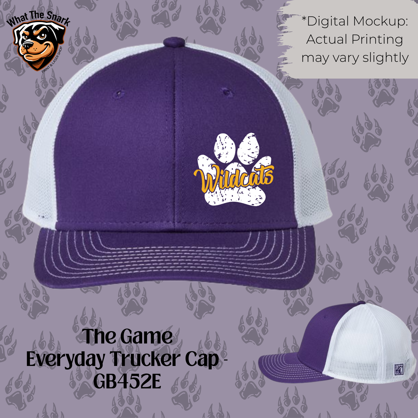 Wildcats Grunge Paw Print Trucker Cap