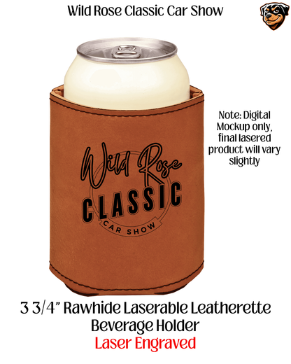 Wild Rose Classic Car Show Leatherette Koozie