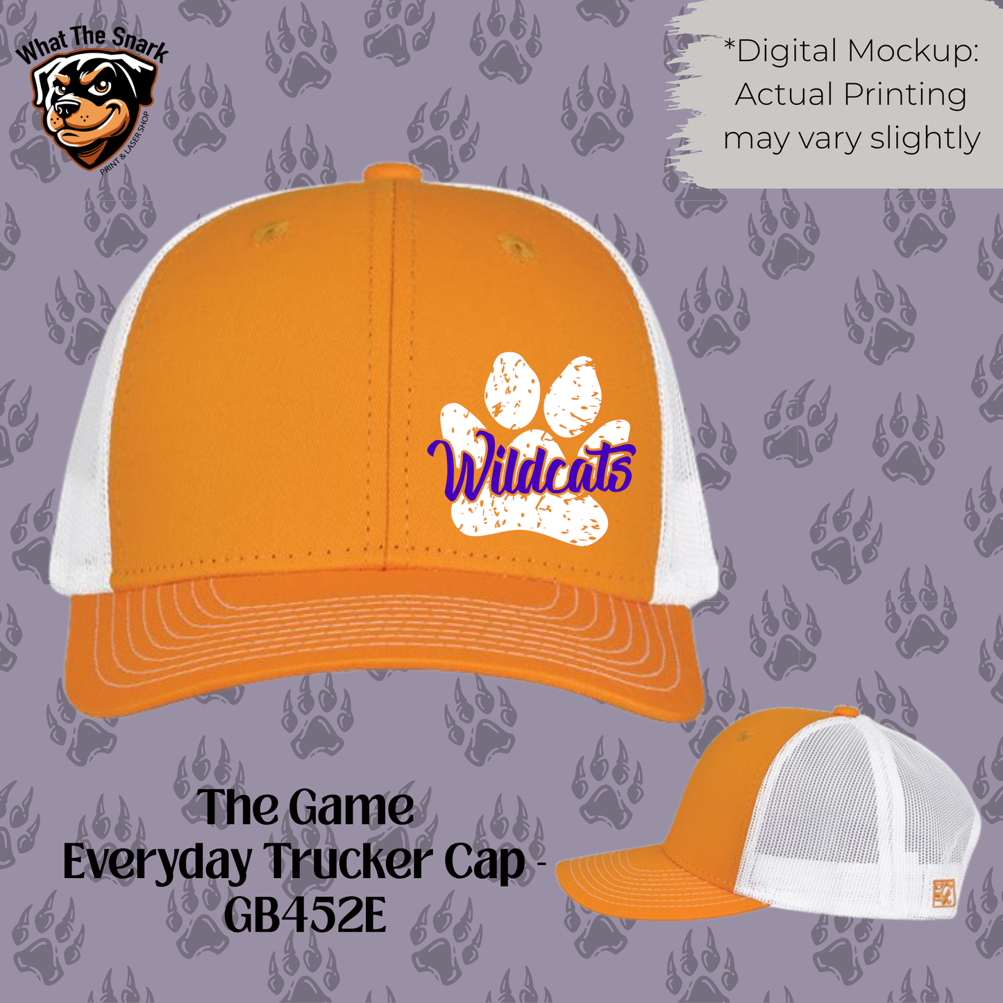 Wildcats Grunge Paw Print Trucker Cap