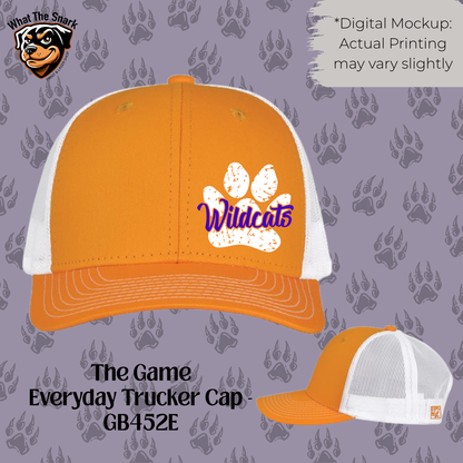 Wildcats Grunge Paw Print Trucker Cap