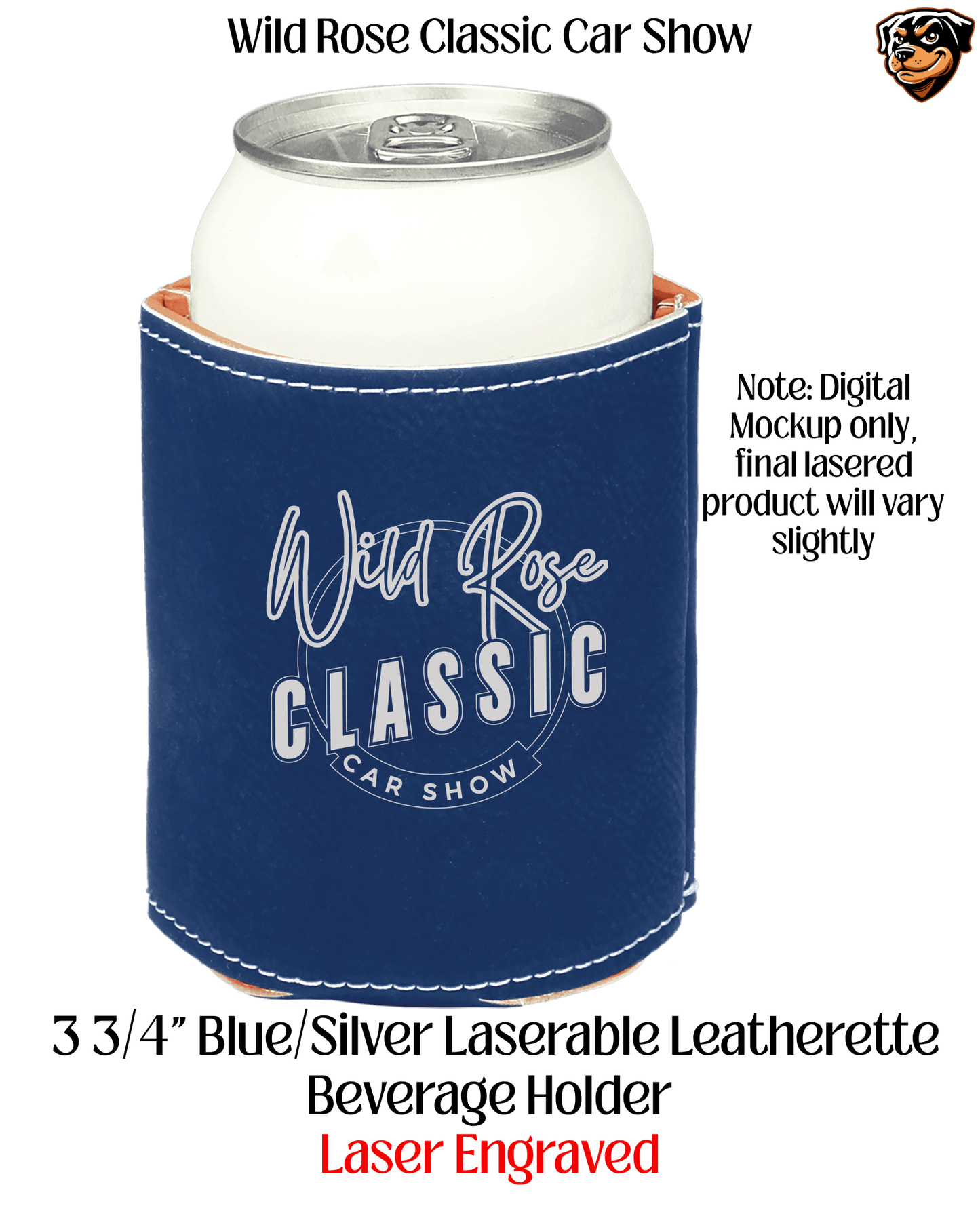 Wild Rose Classic Car Show Leatherette Koozie