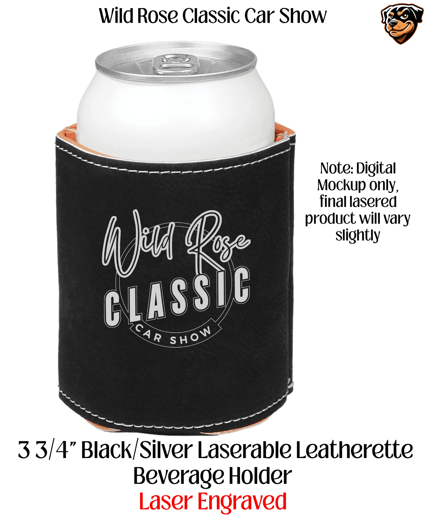 Wild Rose Classic Car Show Leatherette Koozie