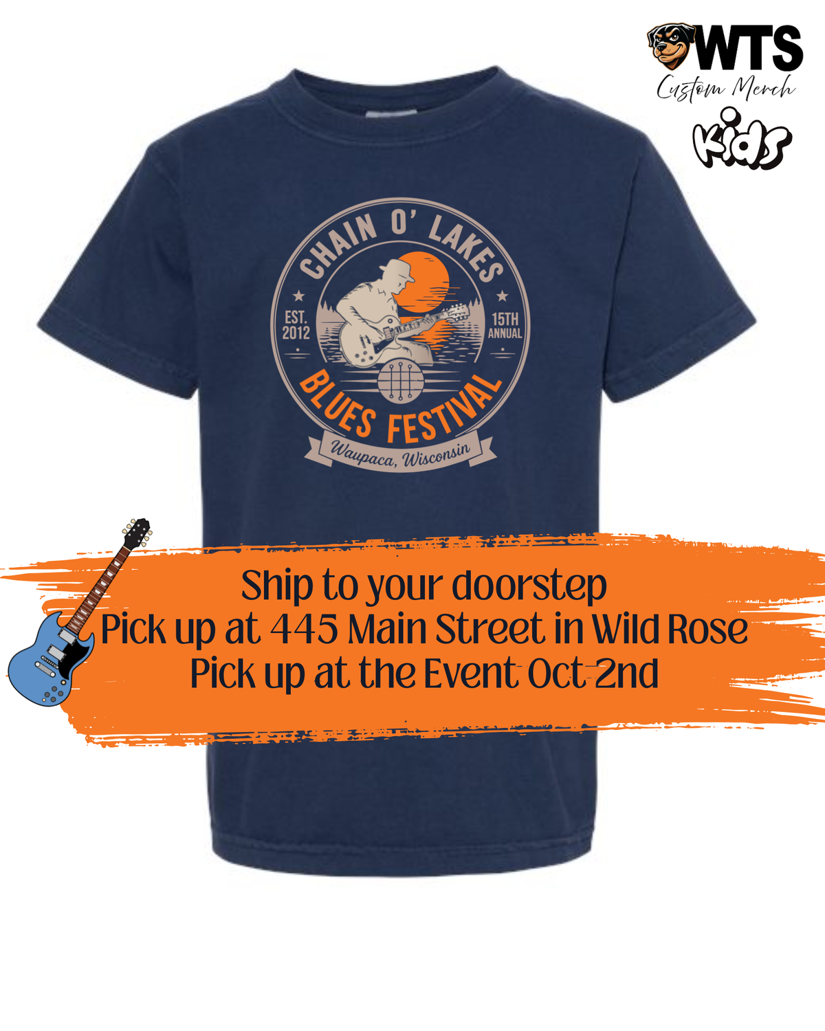Chain O' Lakes Blues Festival '26 Youth T-Shirt