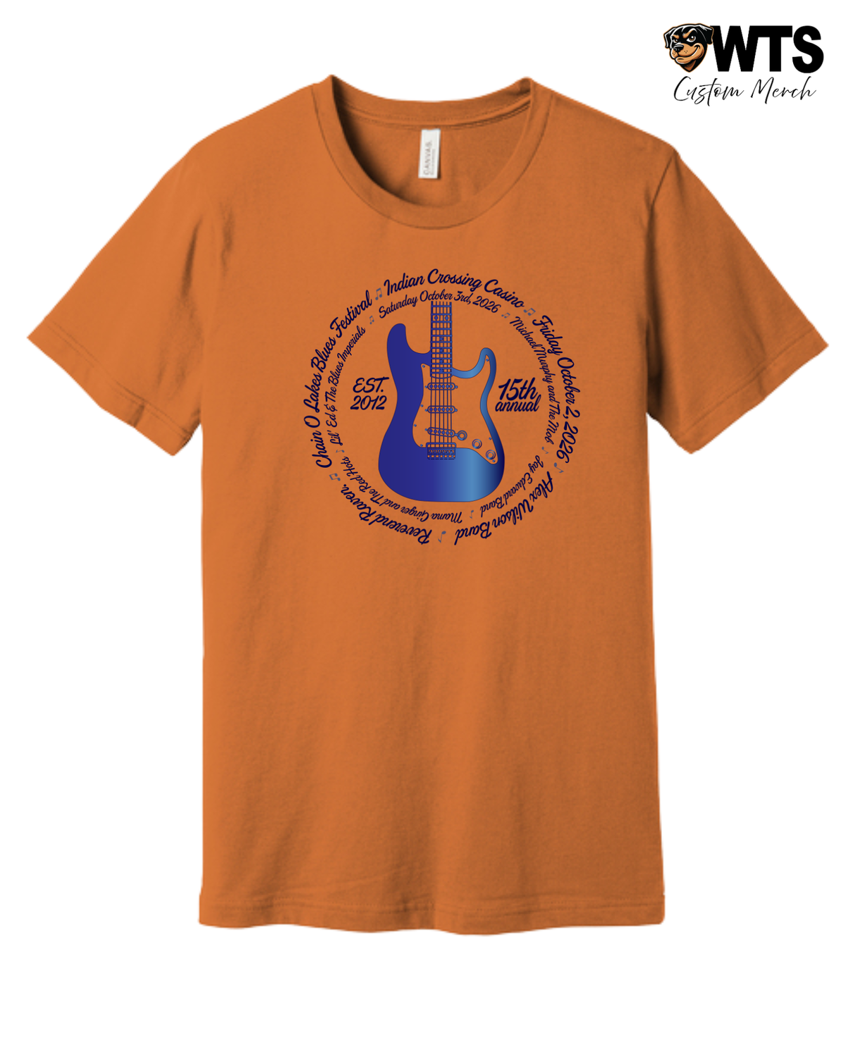 Blues Festival Artist Roster Graphic T-Shirt