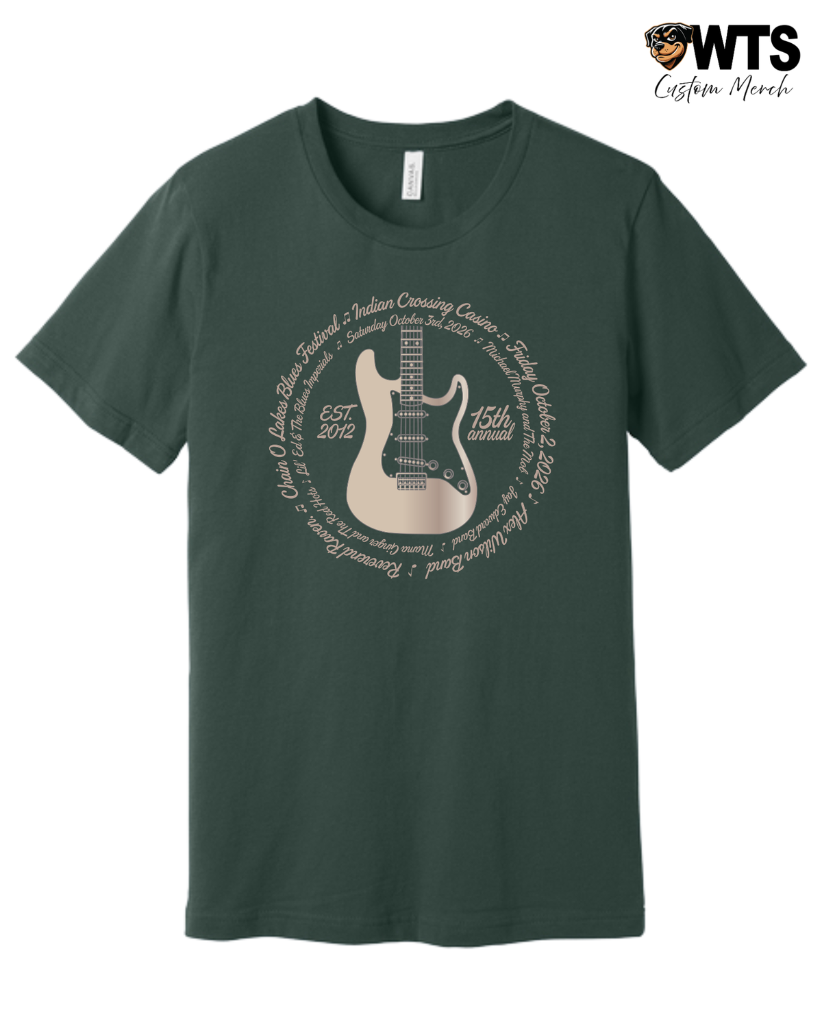 Blues Festival Artist Roster Graphic T-Shirt