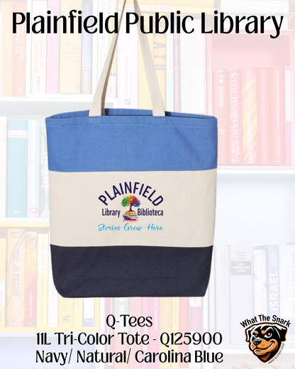 Plainfield Public Library Tri-Color  Tote
