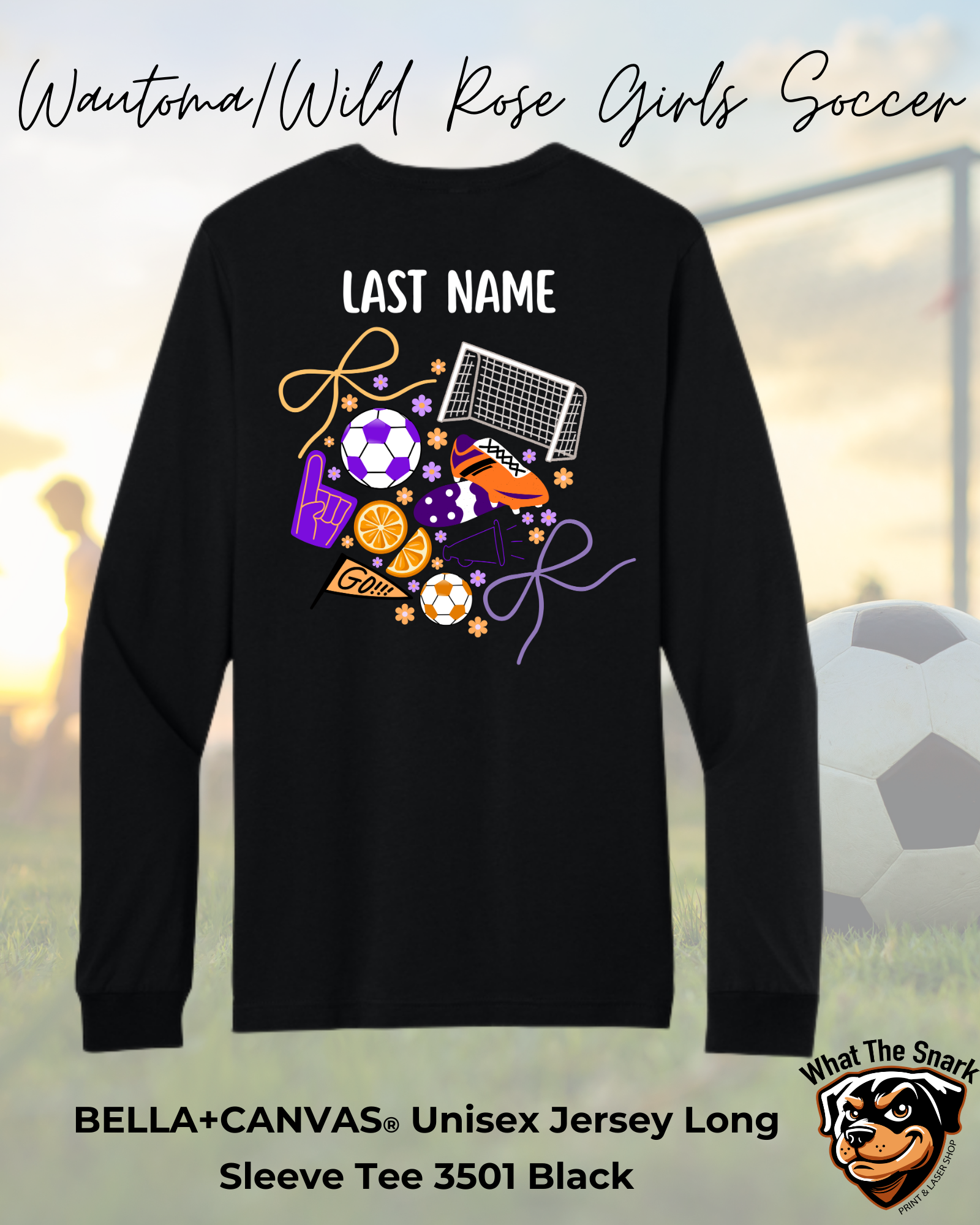 WWR Girls Soccer Full Back Design Long Sleeve