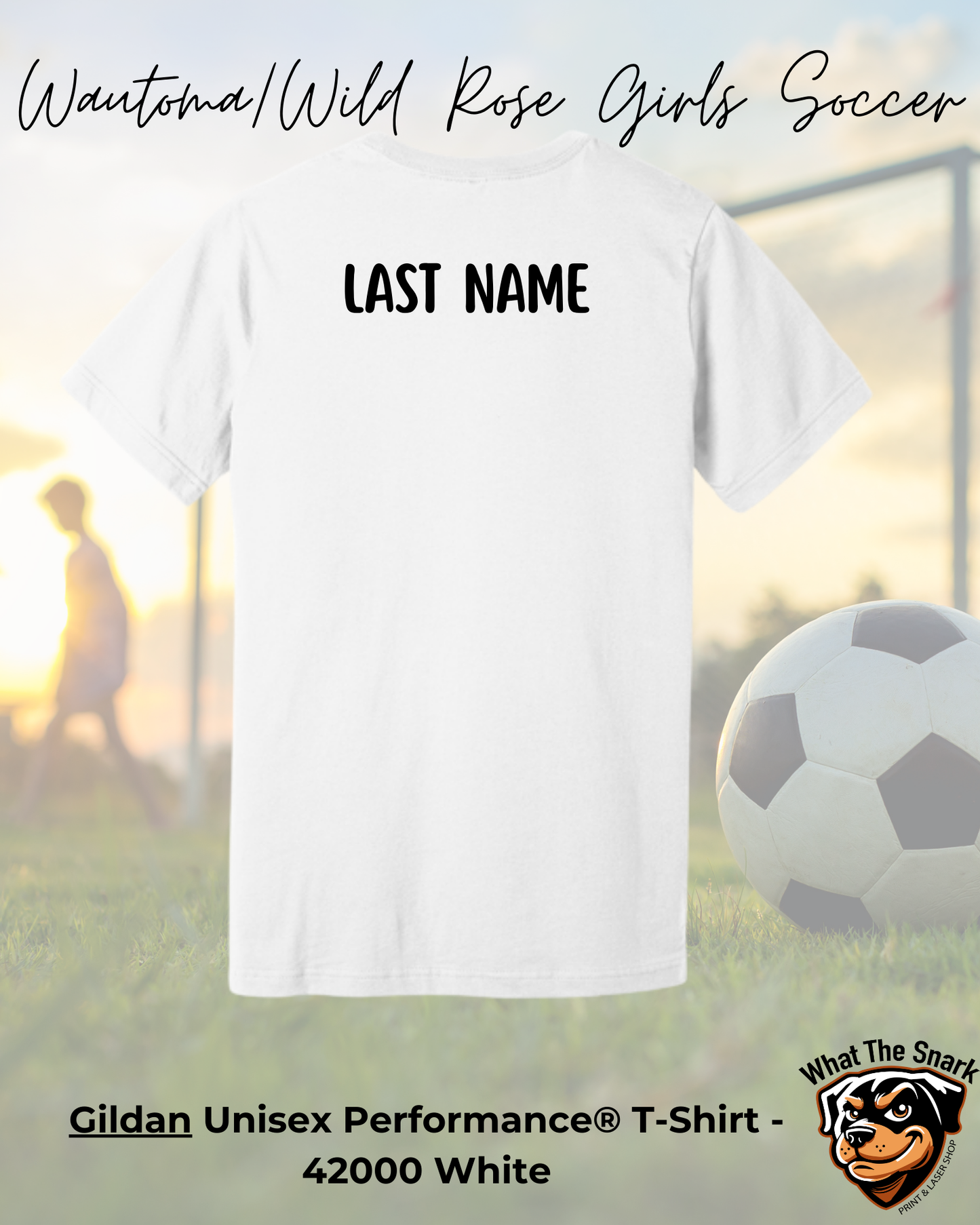 WWR Girls Soccer Mom Script Performance Tshirt