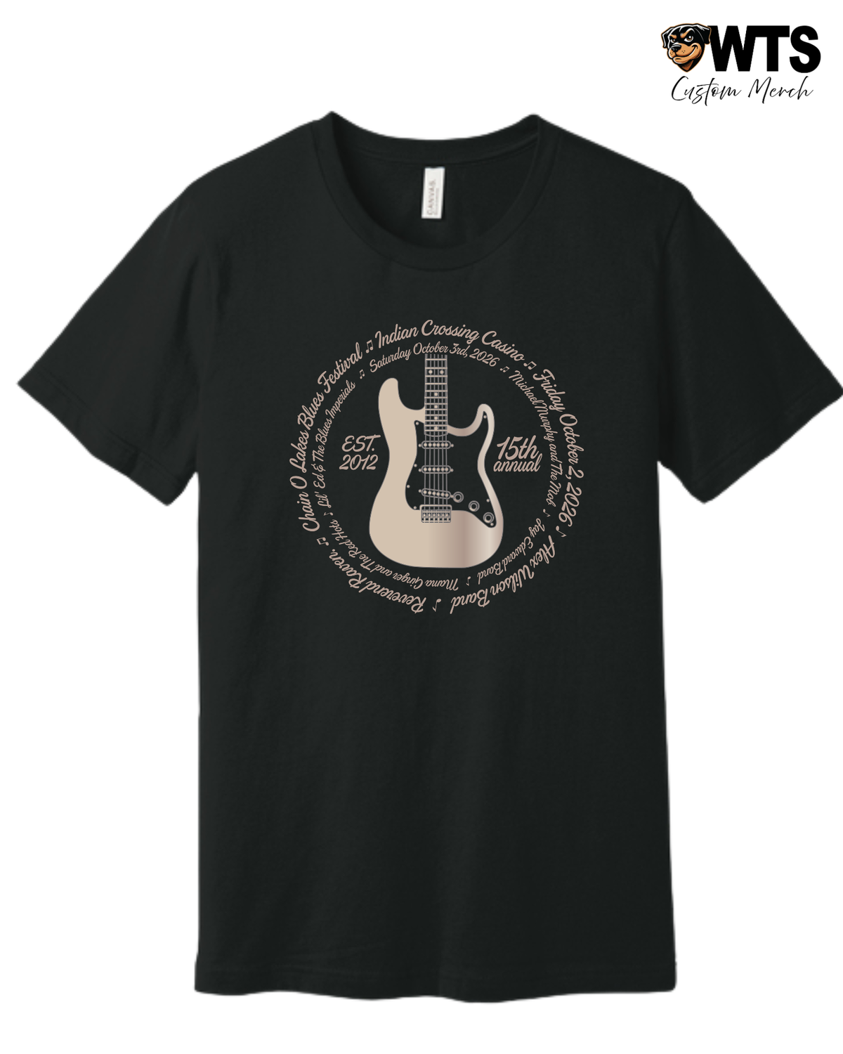 Blues Festival Artist Roster Graphic T-Shirt