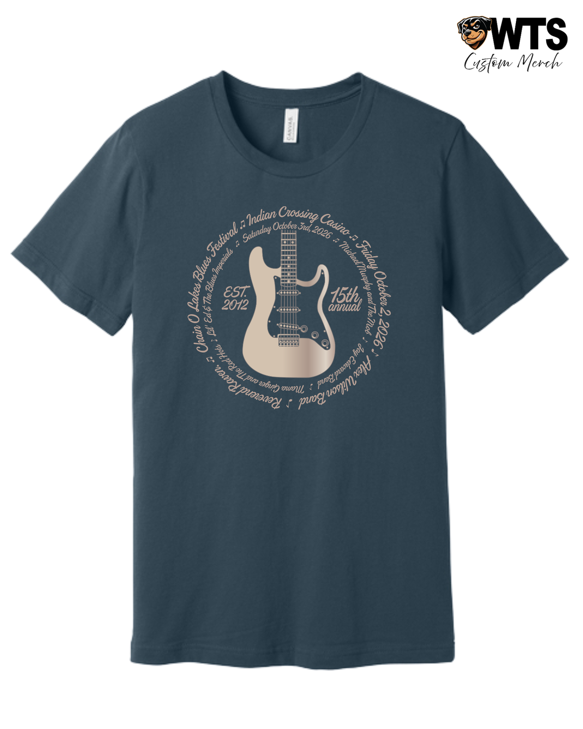 Blues Festival Artist Roster Graphic T-Shirt