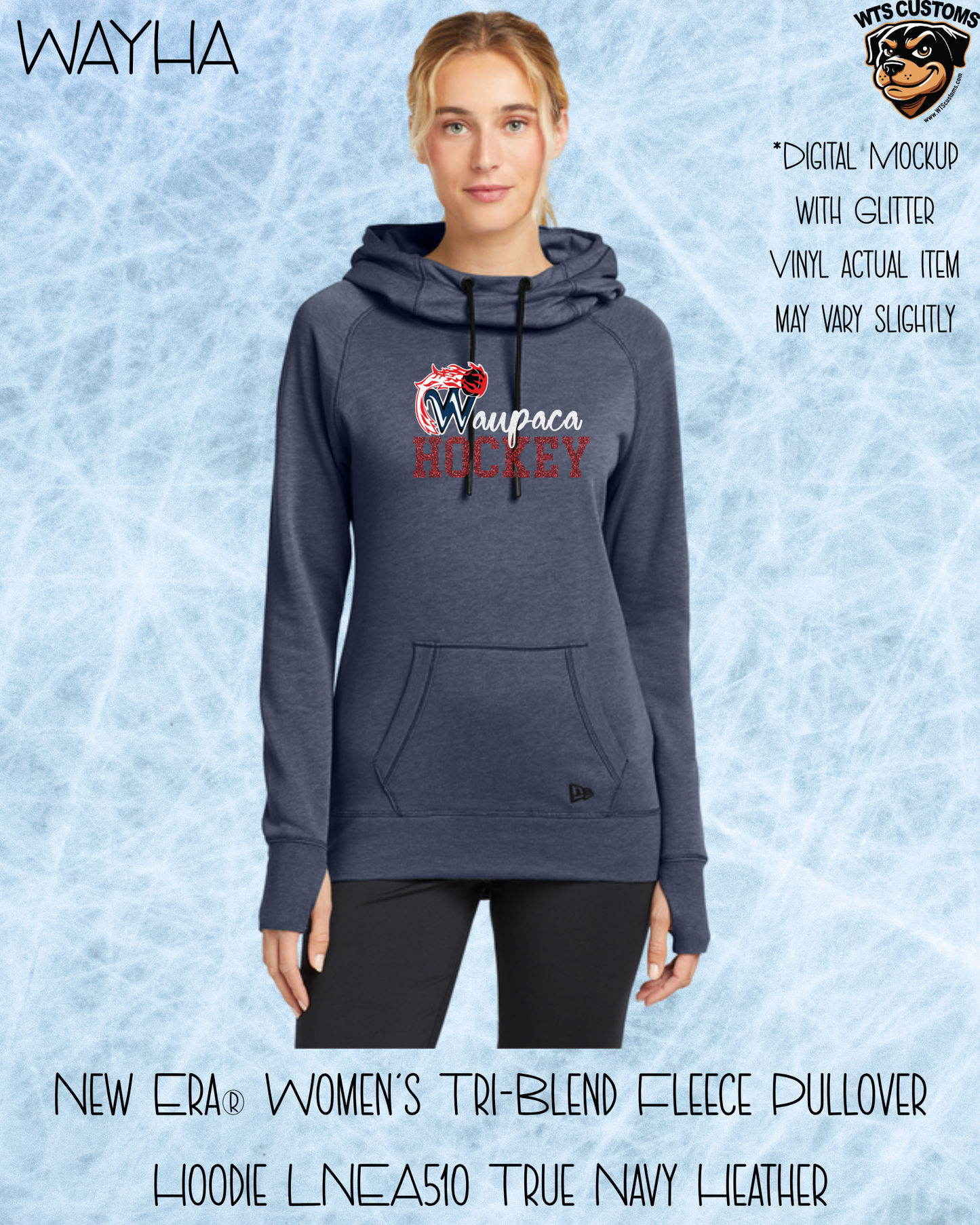 WAYHA Glitter Women's Cowl Neck Hoodie