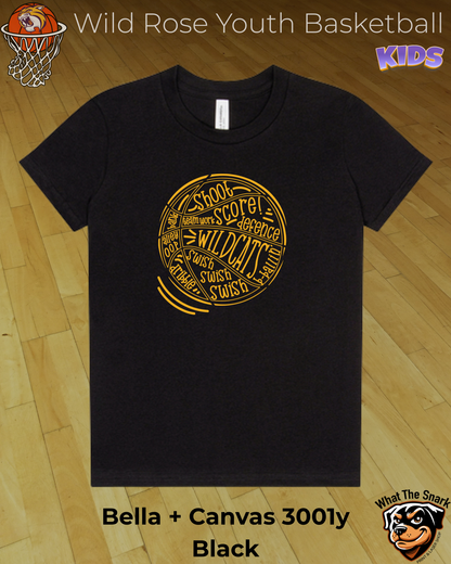 Wildcat Basketball Wordburst Youth Tee