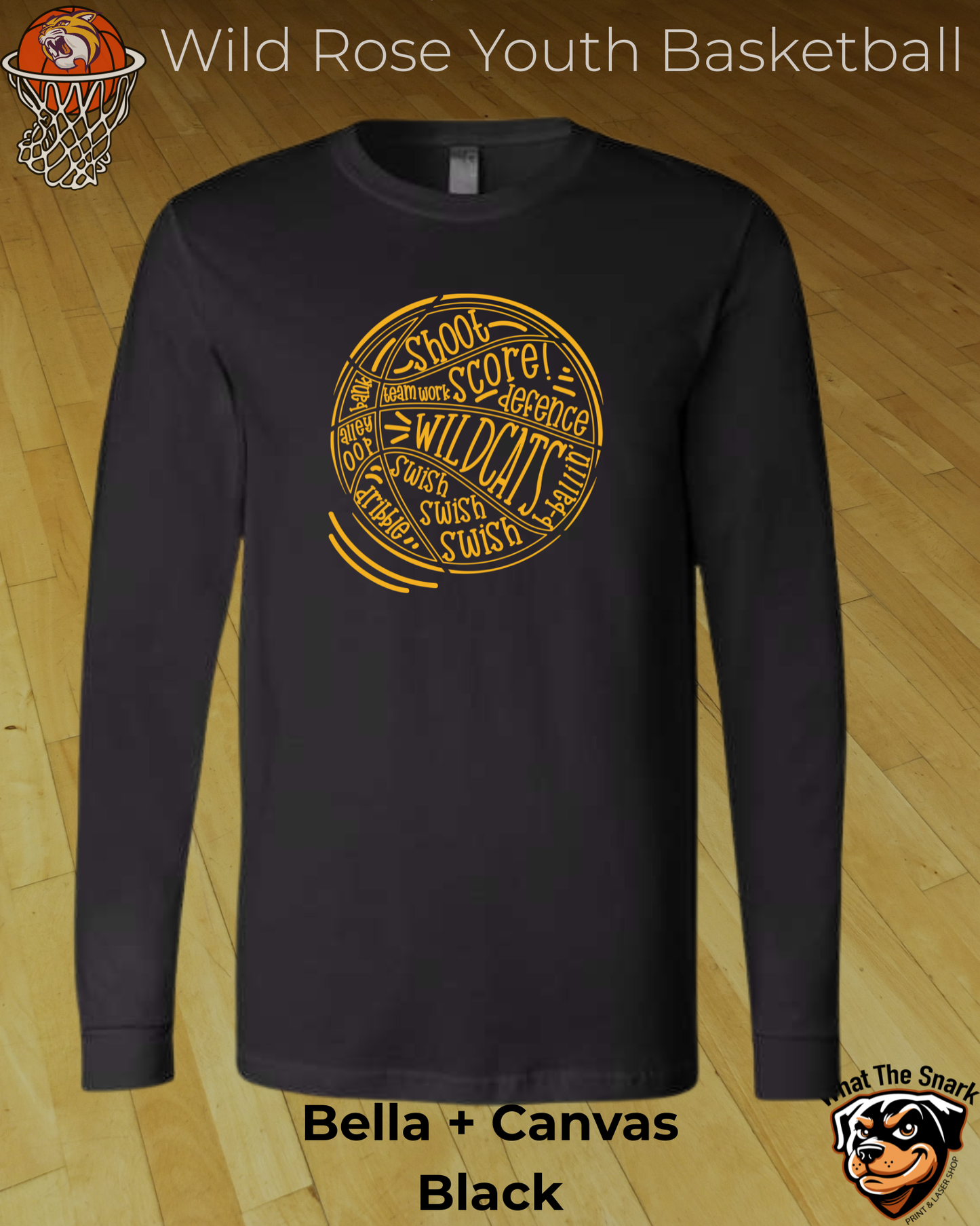 Wildcat Basketball Wordburst Long Sleeve