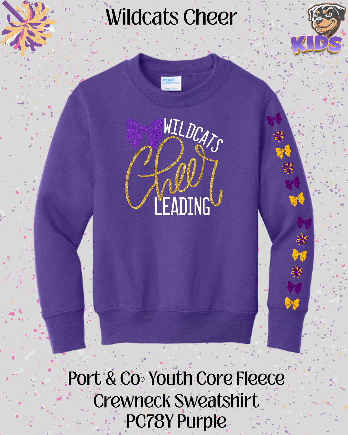 Wildcats Cheerleading Youth Crew Neck